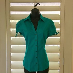 EXPRESS Teal top, V-neck